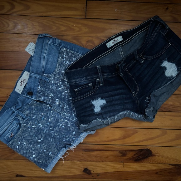 Hollister Pants - Hollister Denim Shorts Set - Blue and Dark Blue